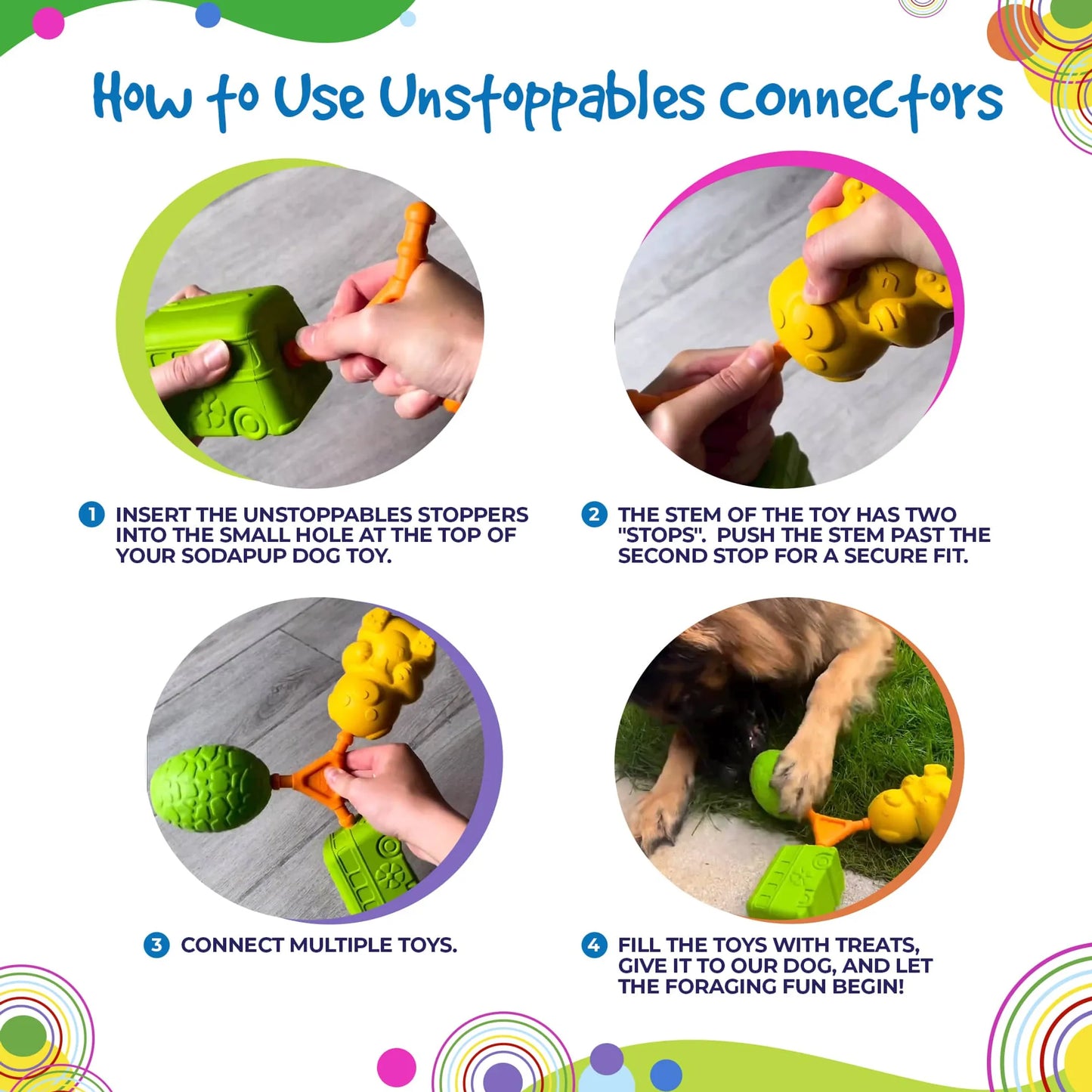 Unstoppables Connectors for SodaPup Rubber Treat Dispensers