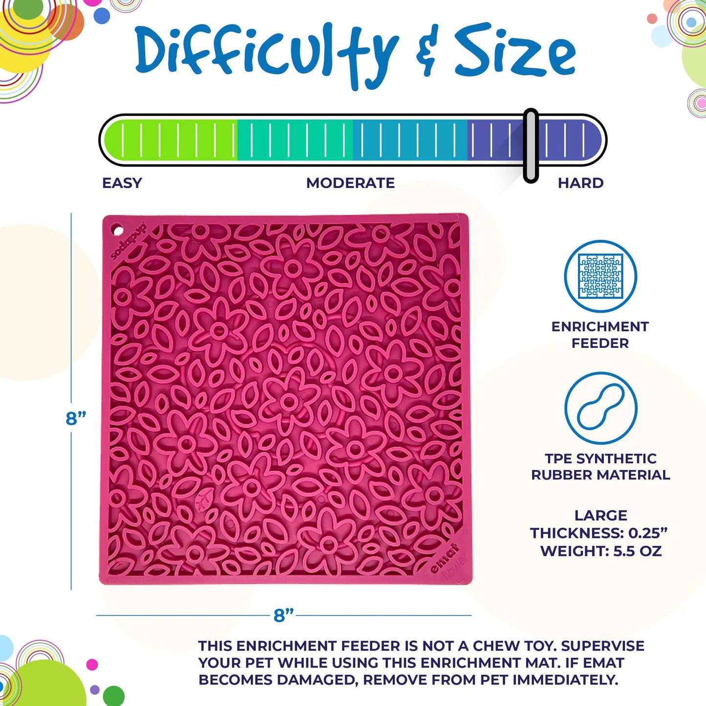 Flower Power emat - Enrichment Lick Mat for Dogs and Cats